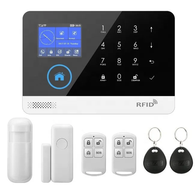 

Акция Tuya Умная домашняя сигнализация WIFI + GSM Охранная интеллектуальная сигнализация с ЖК-дисплеем PST-WG103T