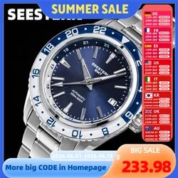 SEESTERN GMT Diver Men Watch Grand NH34 Movement Panda Automatic Mechanical 200M Waterproof Luxury Wristwatches Ceramic New S456