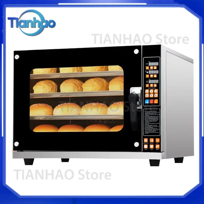 4 Tray Countertop Electric Convection Oven for 4.5KW 220V Mini Multi-Function Bread Bakery Equipment New Condition 2022 Model