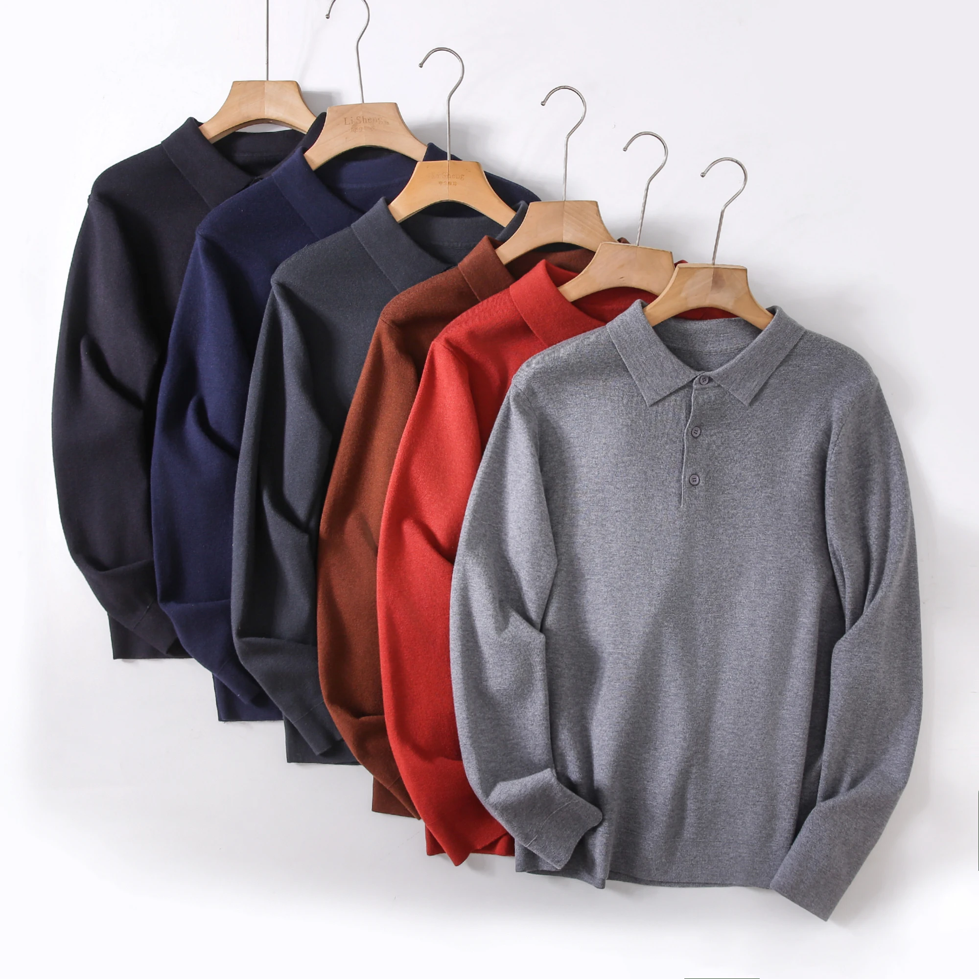 

Высококачественный мужской свитер с воротником из смесовой шерсти, эластичный, приятный к телу, для повседневной носки и деловых встреч, зимний