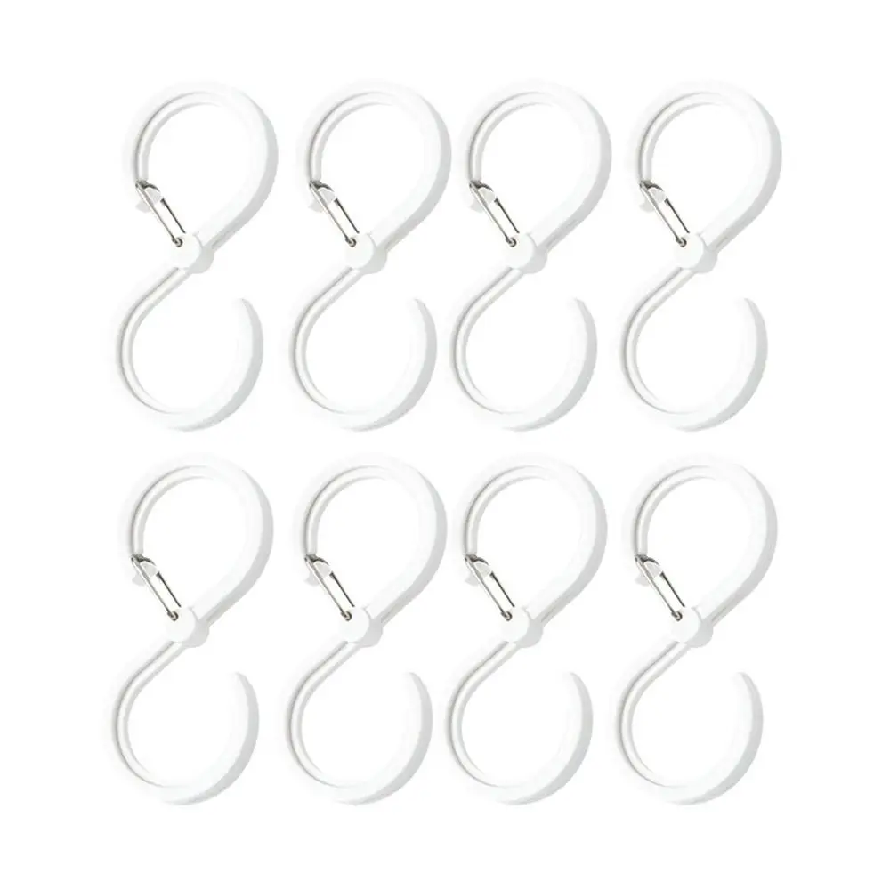 

Portable Plastic Hook Transparent S Shaped Closet Hook Hanging Single Storage Organizer Bathroom