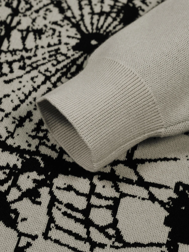 New Casual Mens Knit Jumper Tops Autumn Winter Vintage Pattern Sweater Men Fashion Crew Neck Long Sleeve Knitted Sweaters