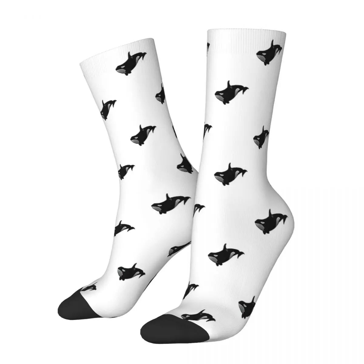 Cute Orcinus Orca Whale Dolphin Socks Male Mens Women Winter Stockings Harajuku