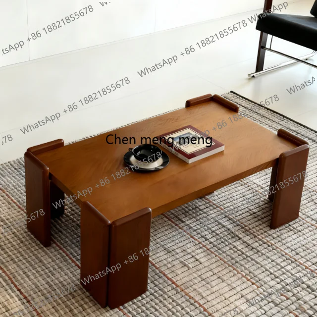 

Журнальный столик из массива дерева в стиле середины века, прямоугольный, легкий люкс, для гостиной, высококачественный кофейный столик