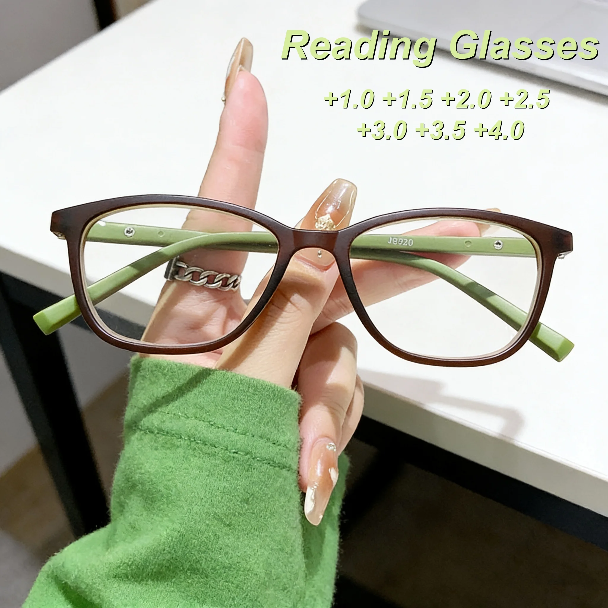 

New Fashion Personalized HD Square Frame Women's Reading Glasses Ultra Light Neutral High Quality Simple Anti Blue Light Glasses