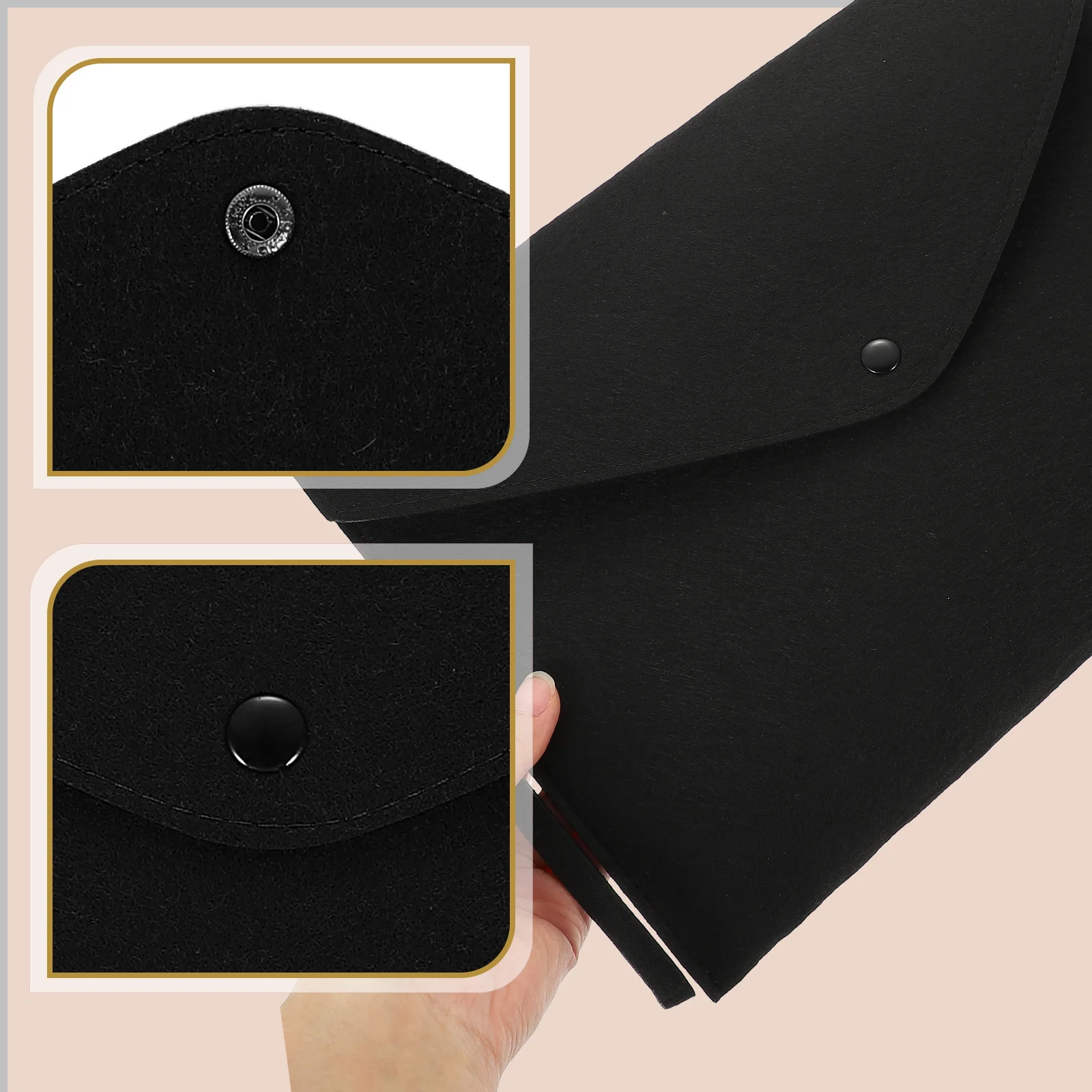 

Snap File Bag Organizer Felt Pocket for Desk Folder Documents Organizers Folders Pouch Office