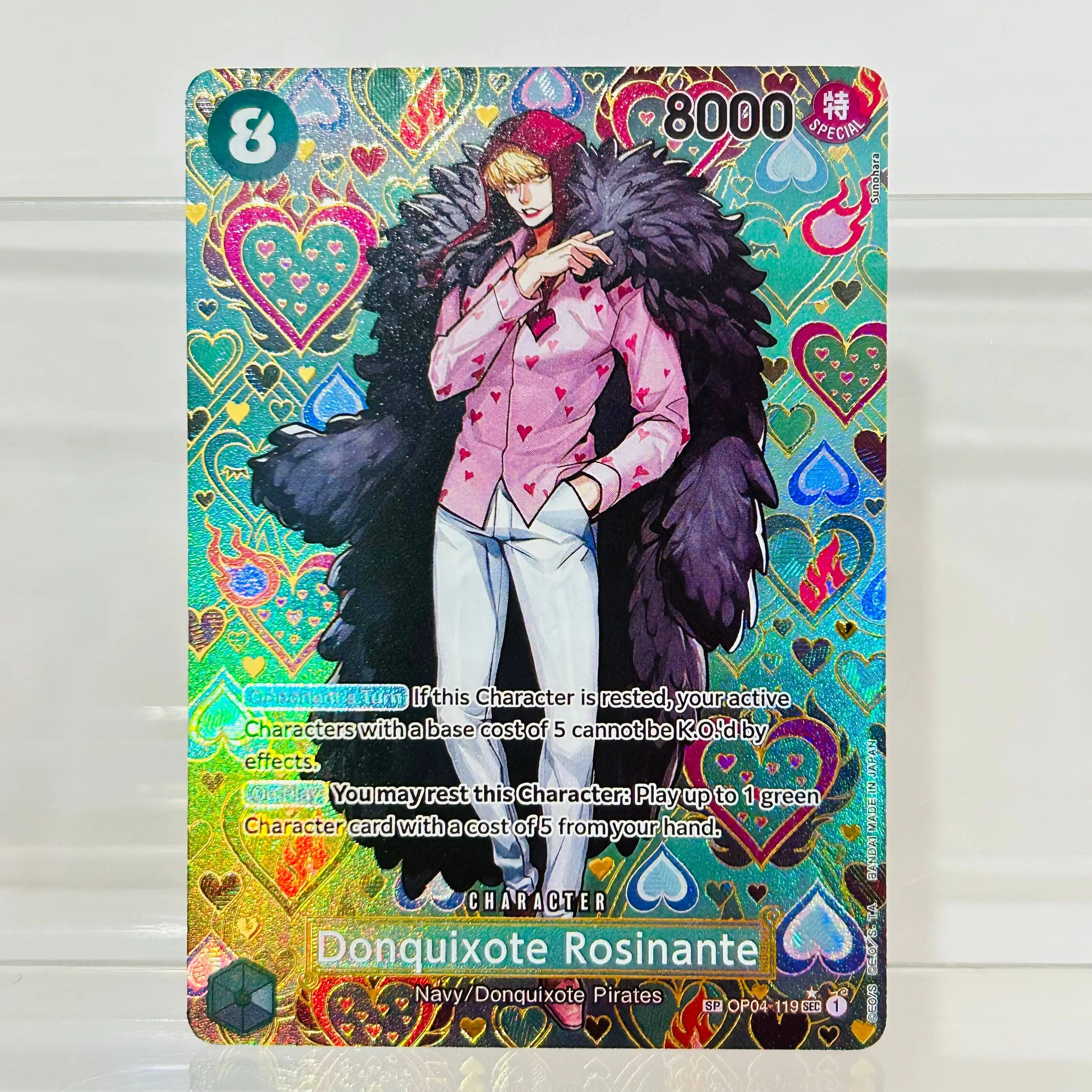 

One Piece Donquixote Rosinante OP04-119 SP Card Gold Foil Holographic Cards Collectible Grade DIY Premium Anime Collection Card