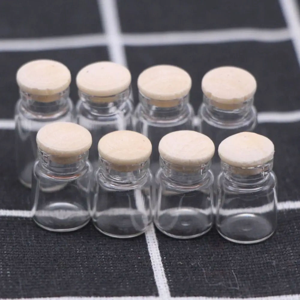 4pcs 1/12 Dollhouse Miniature Glass Bottles Mini Candy Jar Kitchen Wooden Cork Food Storage Bottle Furniture Decor Toys