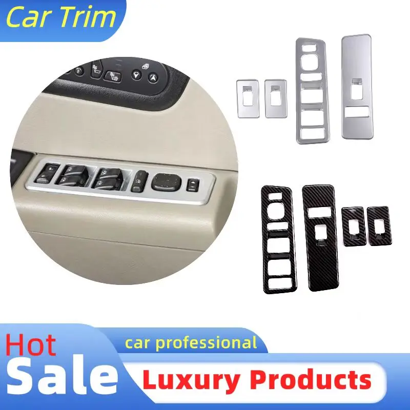 

4PCS Modification ABS Silver Window Lifting Switch Button Frame Trim For Hummer H2 2003-2007 Decorative Cover Car Accessories