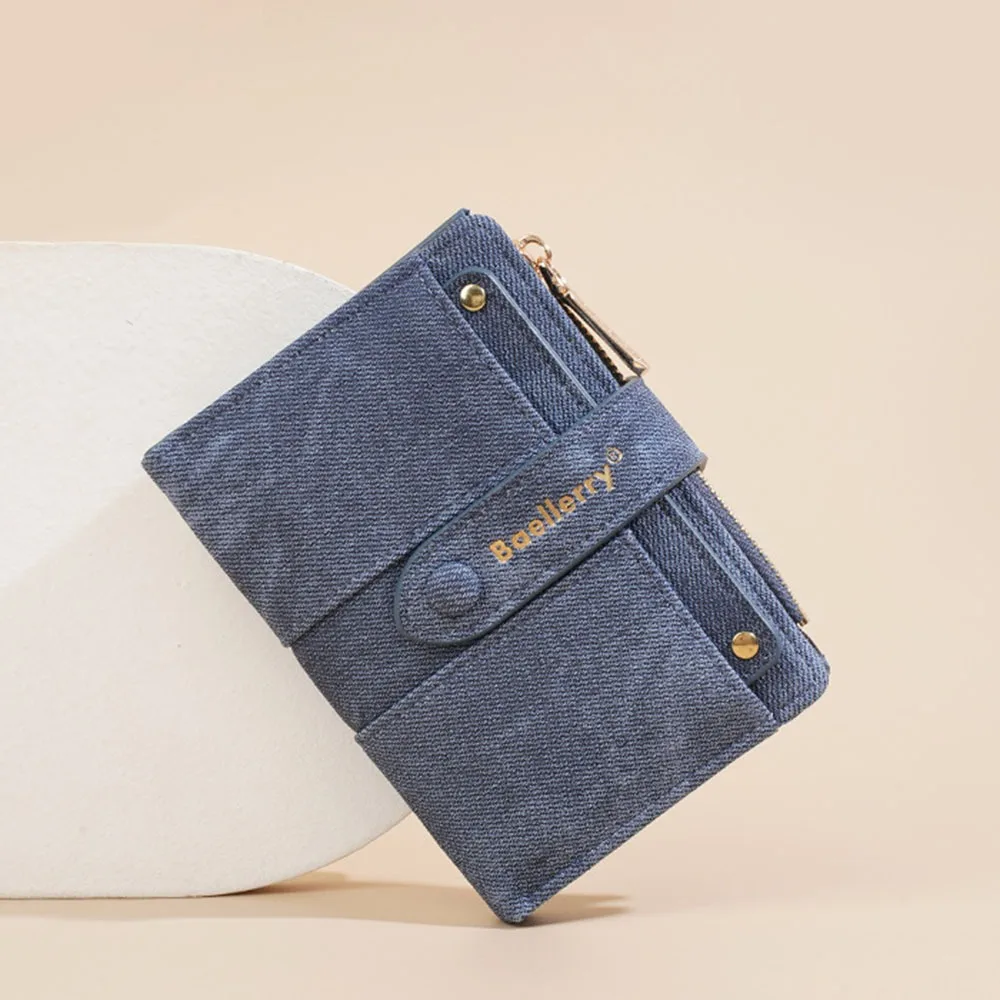 

Elegant Women Short Wallet Large Capacity Zipper Closure Business Card Holder Pu Leather Simple Bank/ID/Credit Card Bag Travel