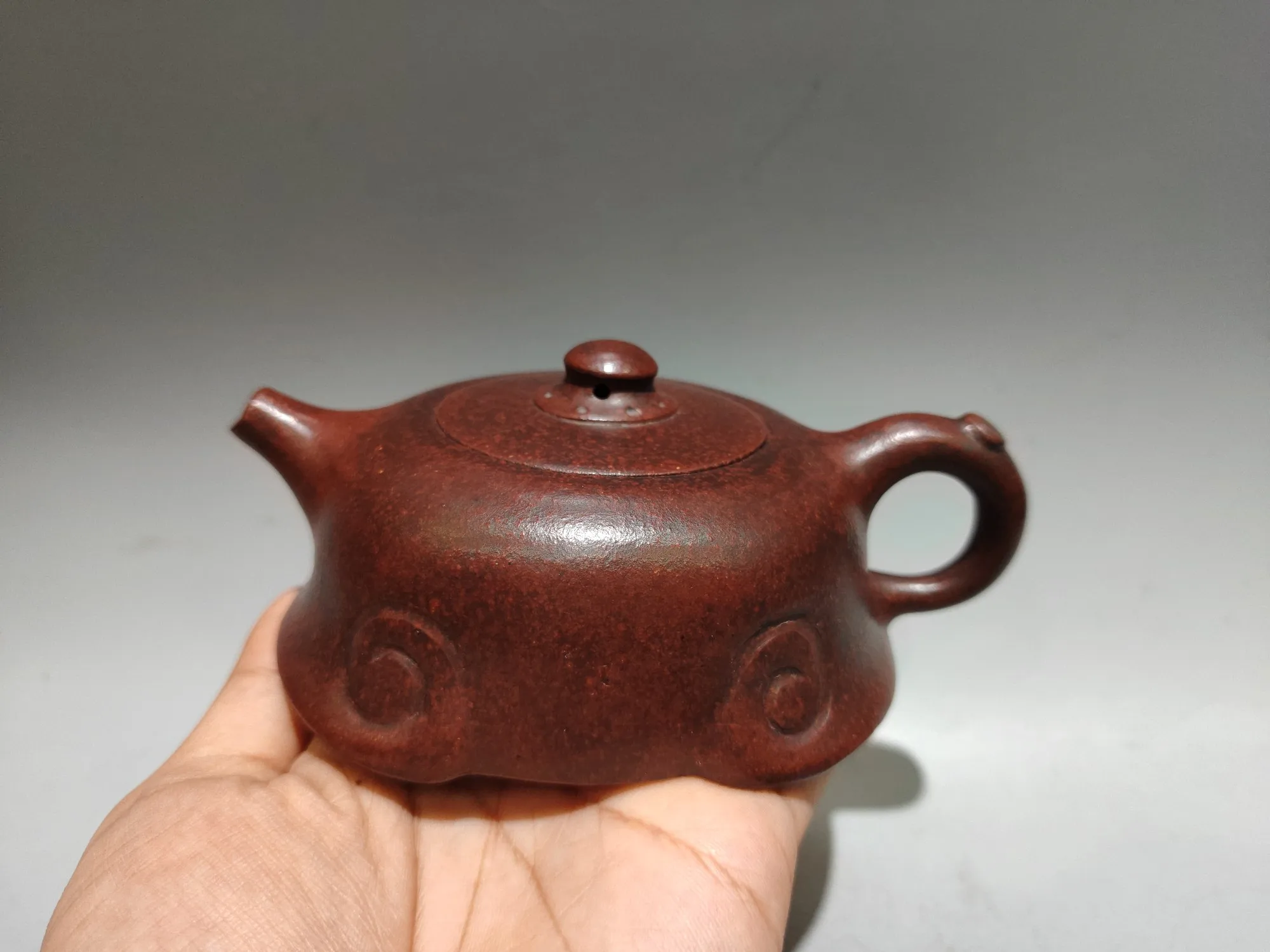 

6"Chinese Yixing Purple Clay Teapot Ruyi pattern Ruyi shaped teapot Kettle Teapot Flagon Tea Ceremony Sample Tea