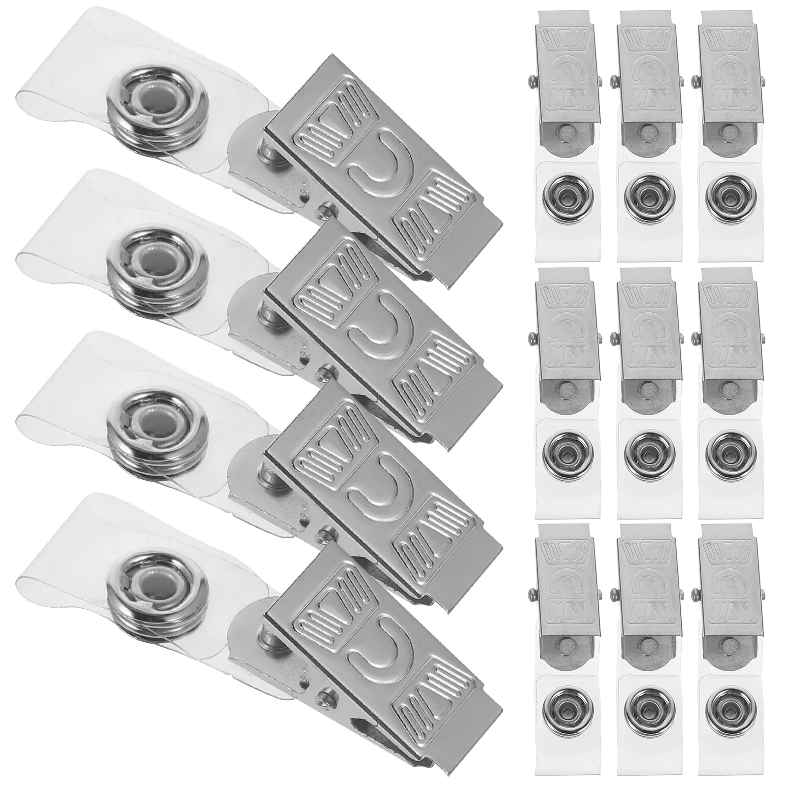 

100pcs Holder Clip Iron PVC Lightweight Compact Size Sturdy Serrated Alligator Badge Tag Trade Show School