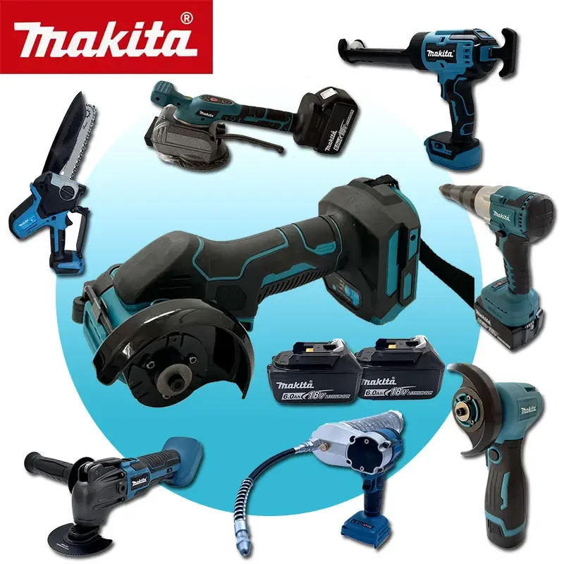 set-combinato-2026-makita-smerigliatrice-brushless-pistola-per-colla-motosega-gonfiatore-pistola-silicone-e-macchina-da-taglio-per-batteria-18v