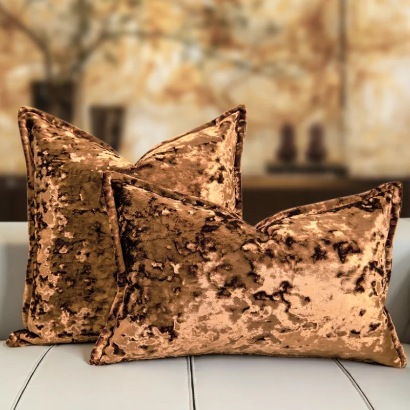 Orange Pillows Luxury Shiny Velvet Cushion Case Modern Decorative Pillow Cover For Sofa Chair Living Room Home Decorations