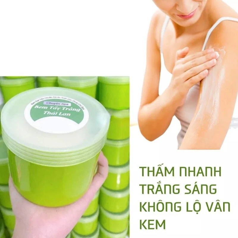 500ml Kem Tẩy Trắng Da, Dưỡng Ẩm Kem Tẩy Trắng Body Thái Lan Chuyên Spa Hũ Xanh 500G, Chất Kem Xịn Thơm Mịn, Giúp Da Trắng Hồng