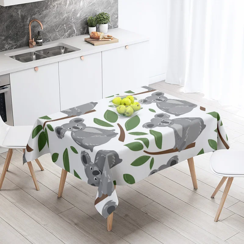 Home tablecloths dining decoration rectangular table accessories waterproof cloth Anti-stain Modern simple cute animal funny