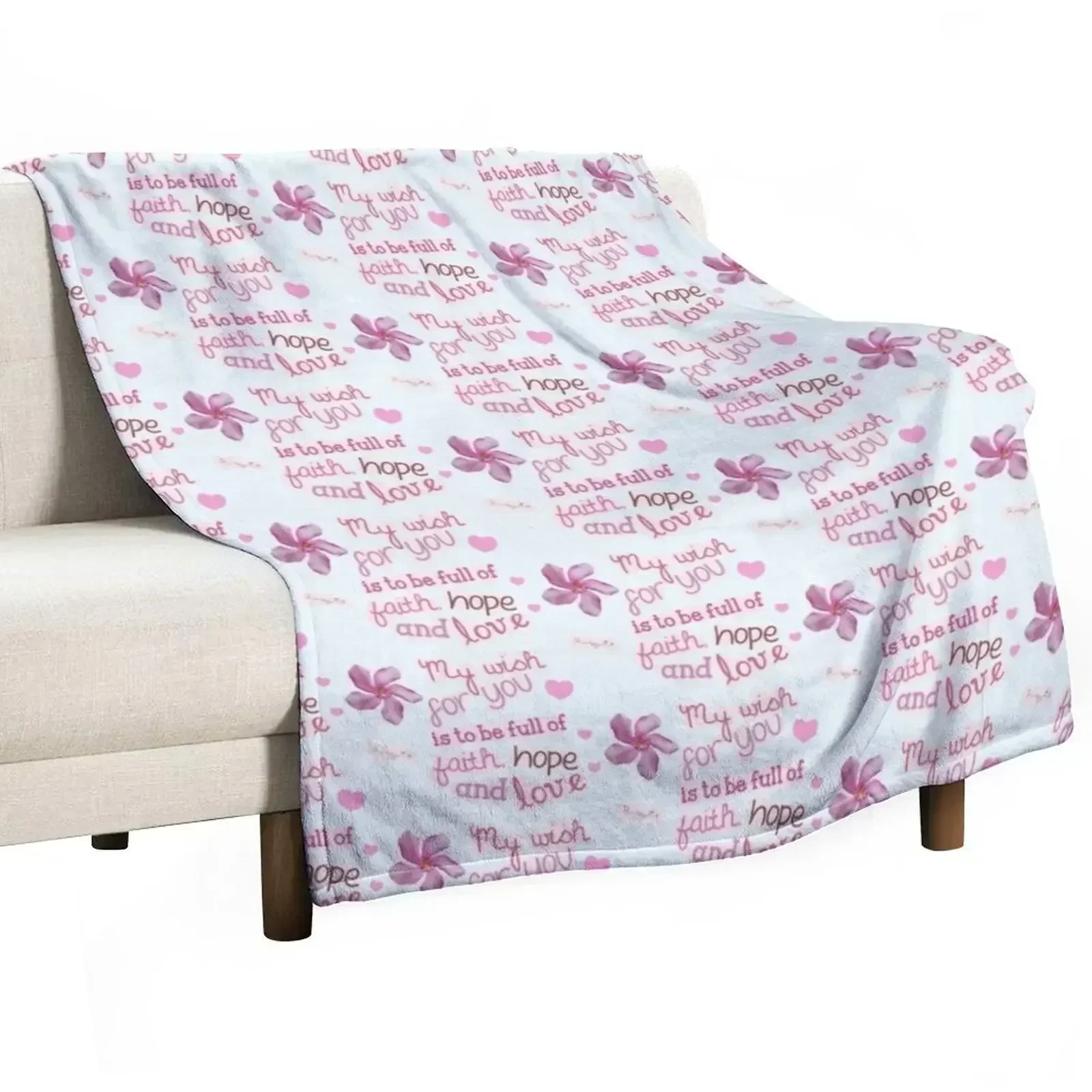 I wish for you to be full of faith, hope and love | Ordinary Holiness Collection | Elle Mognet Throw Blanket Soft Plaid Blankets