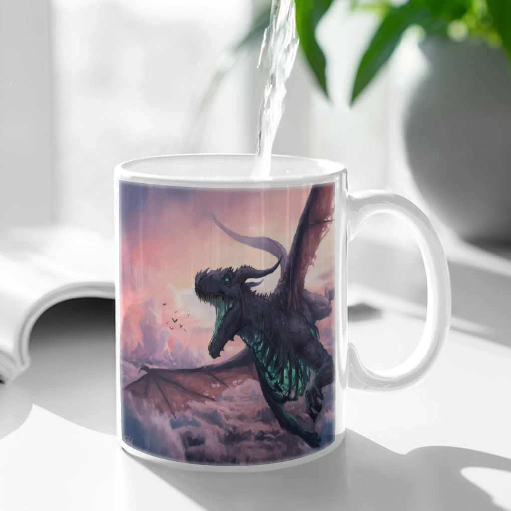 Nordic Fantasy Dragon Ceramic Mugs Coffee Cups Milk Tea Cup ins Oatmeal Breakfast Mug Drinkware Kitchen