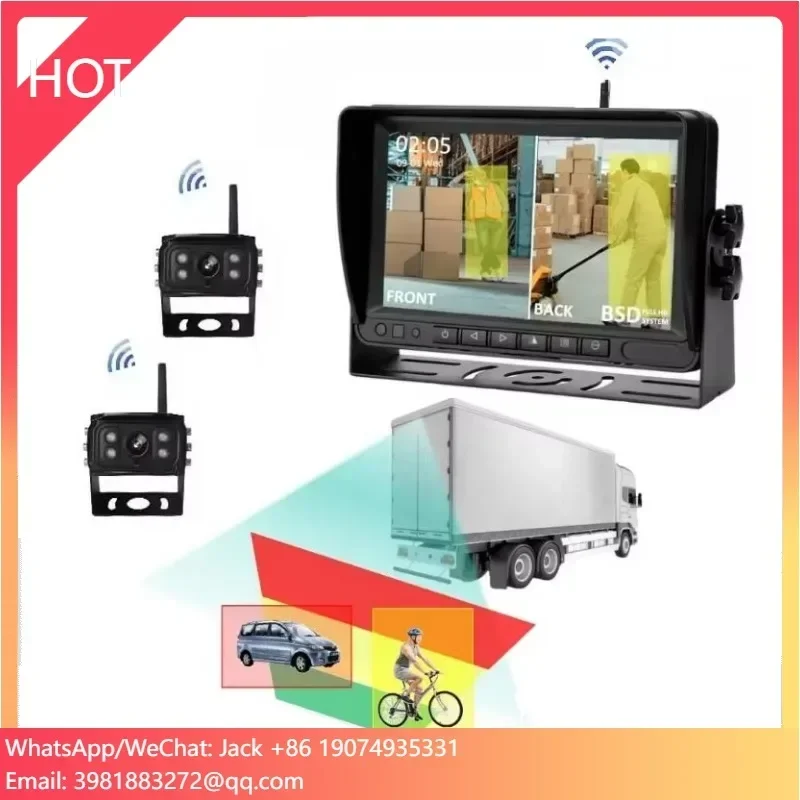 Bus 7 Inch Truck DVR Camera System Pedestrian Vehicle Blind Spot Detector Safety System Truck BSD AI Camera