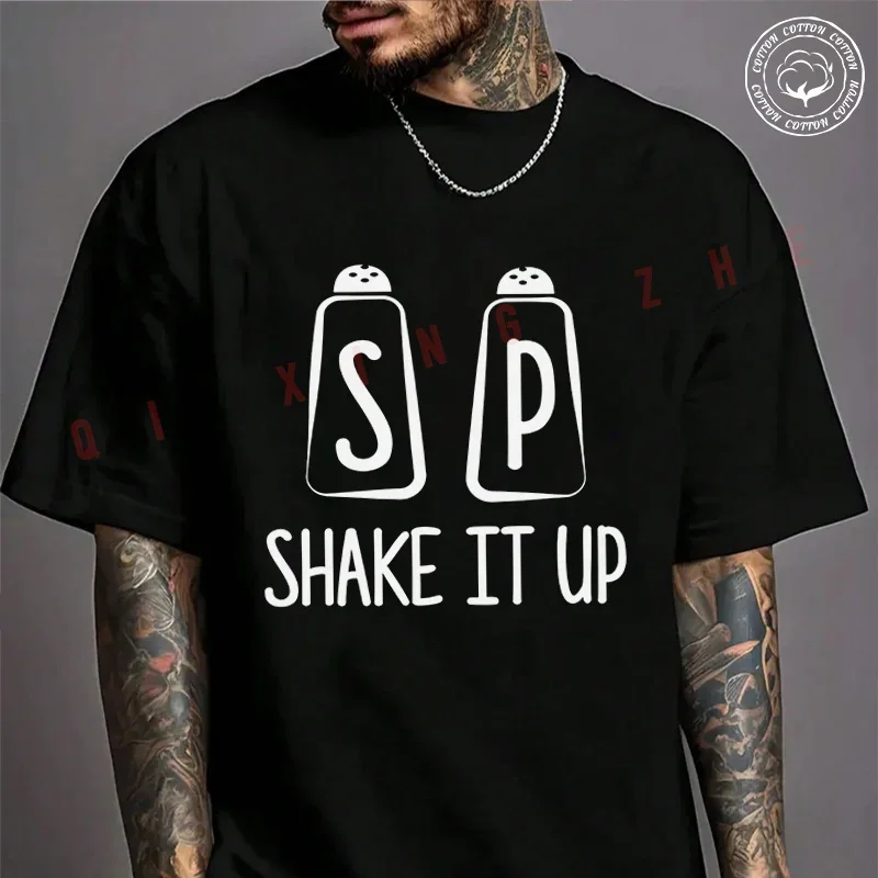 

Shake It Up Graphic Motorcycle T-Shirt For Riders Men's Cotton Fashion Casual High Quality Round Neck Tshirt Tee
