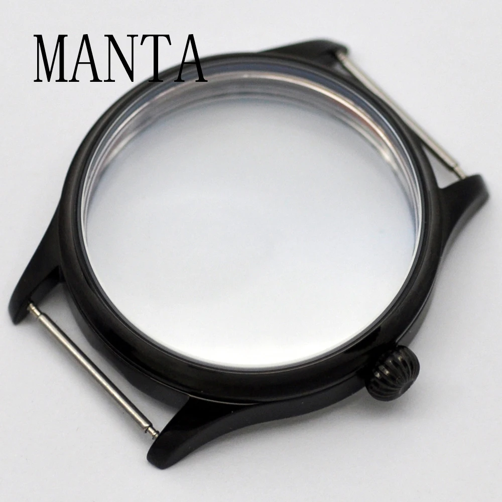 MANTA 44mm Stainless Steel Silver Rose Gold Black Case Fit ETA6497/6498 Seagull ST3600 Movement Watch Parts