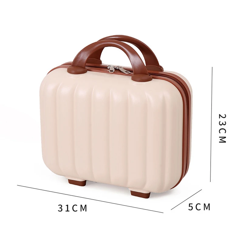 Portable 14-inch Hand Luggage Women Travel Cosmetic Bag Small ABS Carrying Suitcase Makeup Bag for Girls Storage Organizer