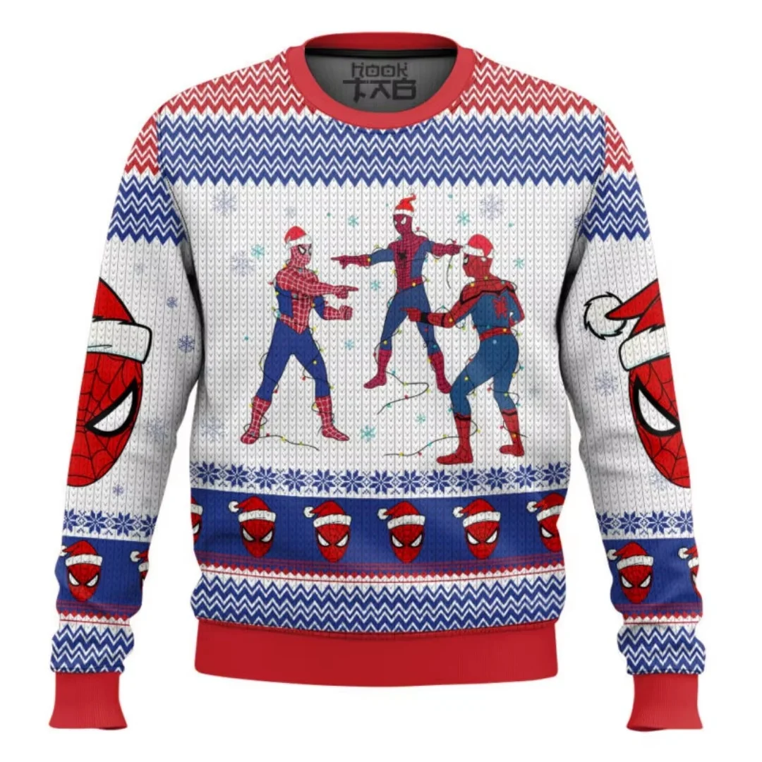 Homem aranha da marvel natal feio moletom impressão 3d outono moda y2k crianças hoodies moletom masculino e feminino