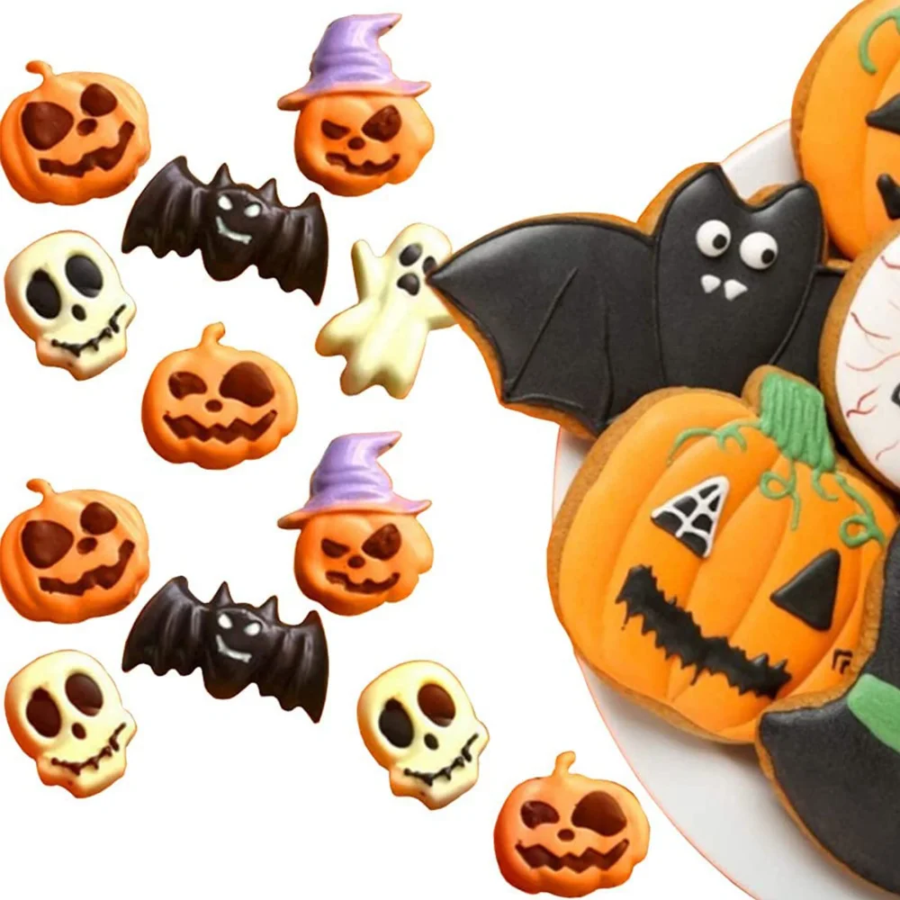 Halloween Ghost Pumpkin Baking Mold Non stick Chocolate Jelly Soft Candy Cake Baking Mold Suitable for Party Gifts Handmade Soap