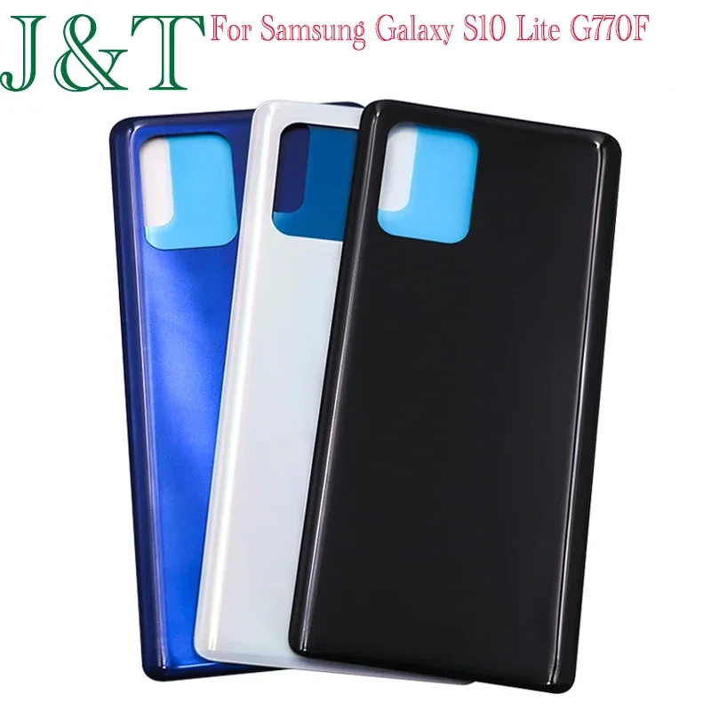 New For Samsung Galaxy S10 Lite SMG770DS G770F Battery Back Cover Rear Door Plastic Panel S10Lite Housing Case Adhesive Replace