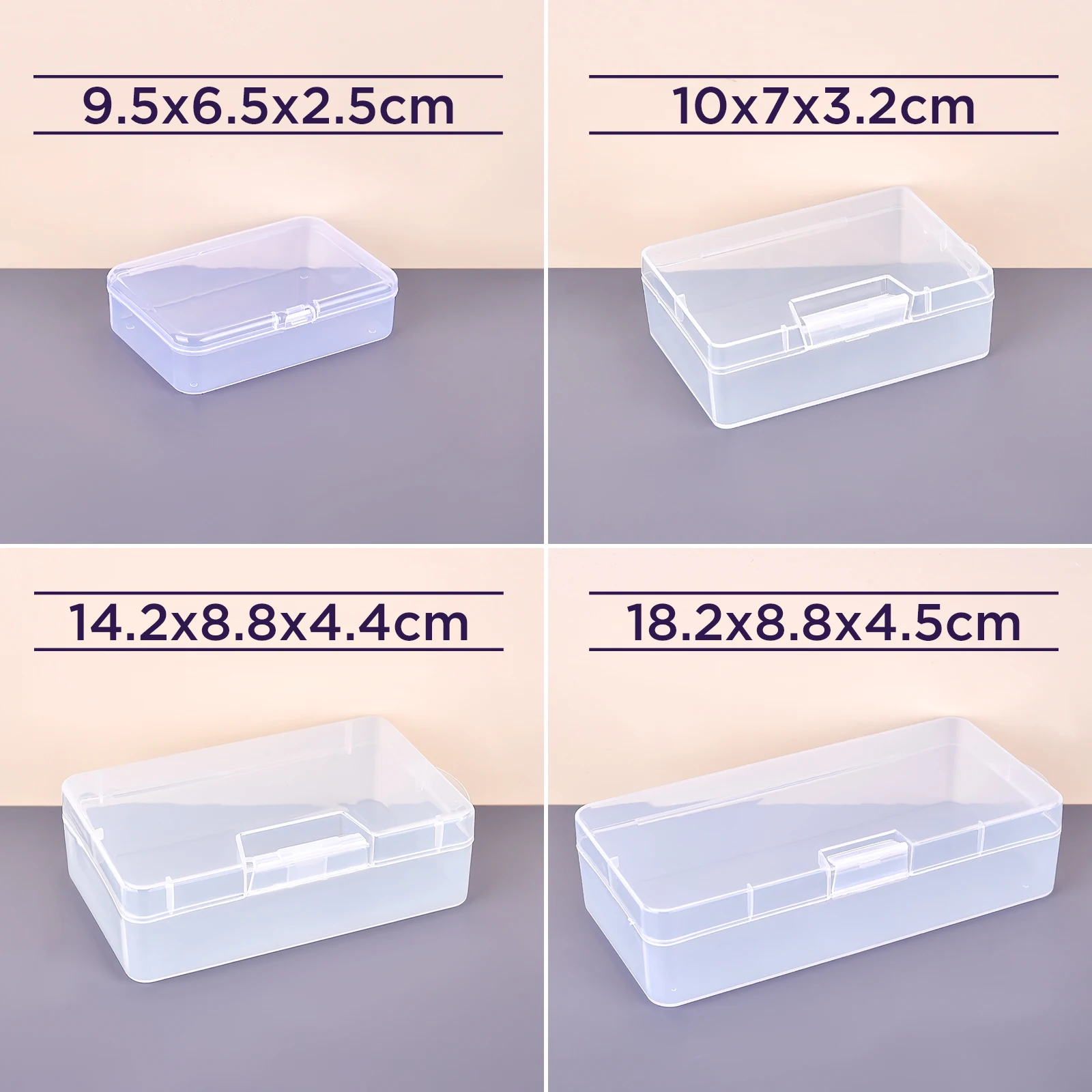 Small Rectangular Plastic Box Storage for Jewelry