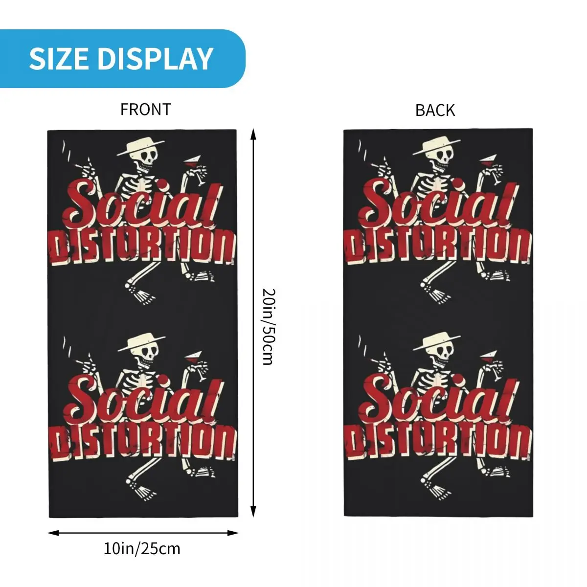 Social Distortion Thin Wrap Scarf Bandana Neck Gaiter Face Cover Headband