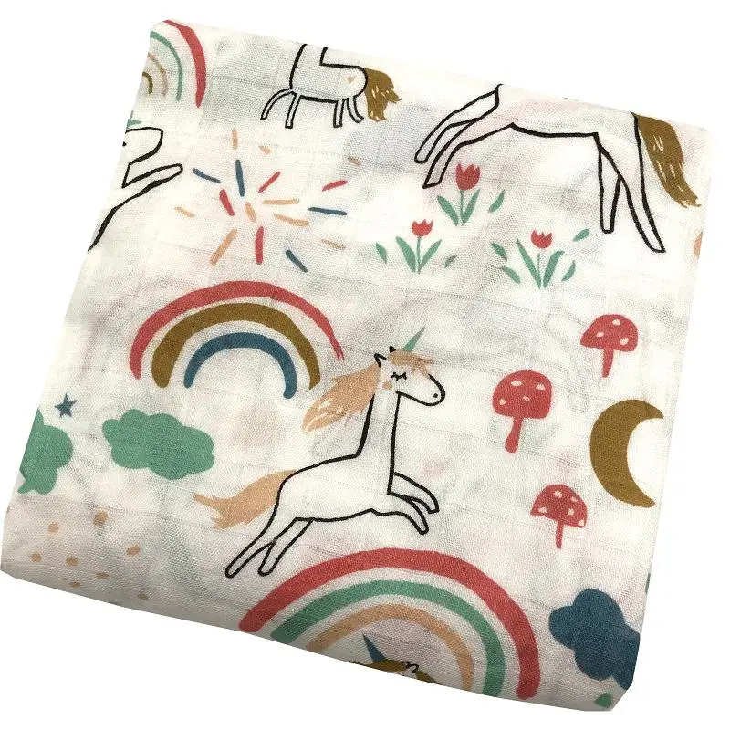 فائقة النعومة 47x47 بوصة 100% الخيزران الطفل بطانية من الموسلين خفيفة الوزن تنفس قماط تلقي بطانية للرضع حديثي الولادة #3