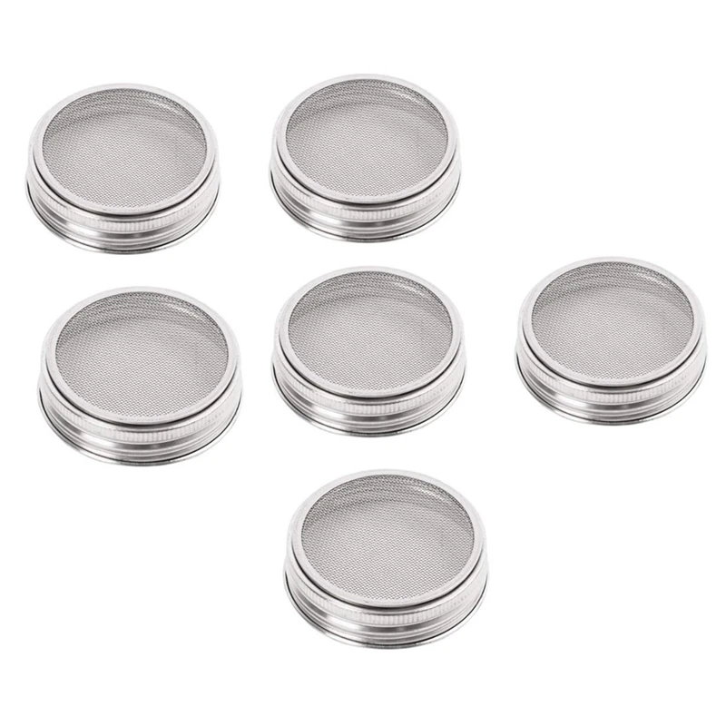 

Set Of 6 Stainless Steel Sprouting Jar Lid Kit For Superb Ventilation Fit For Wide Mouth Mason Jars Canning Jars