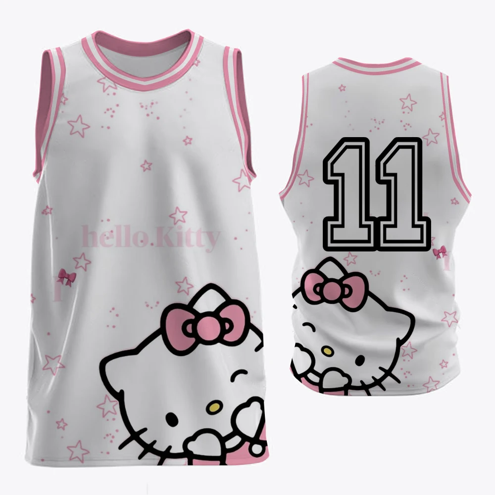 Hello Kitty Basketball Training Tank Top Customized Sports Adult Children's Football Shirt Printed Tank Top Running Shirt