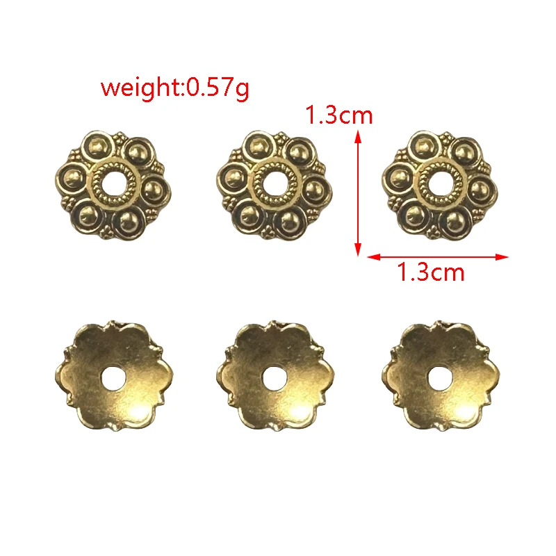 20pcs 4-Style Tibetan Silver Perforated Bead Cap Gasket DIY Beaded Bracelet Necklace Connector Wholesale Of Accessories