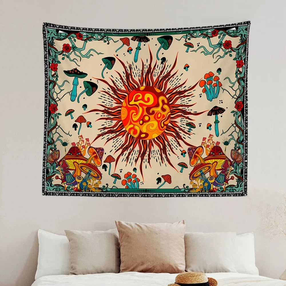 Sun Tapestry Living Room And Bedroom Home Decor With Installation Kit