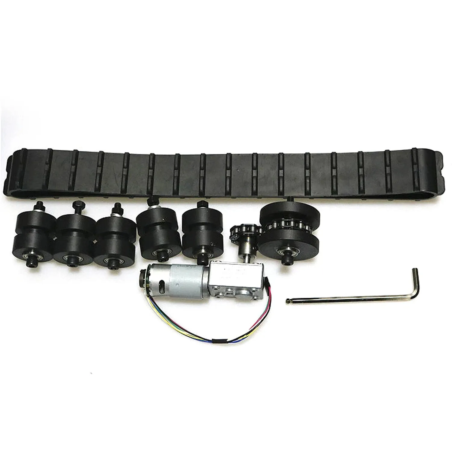 Frete grátis t007 pista de borracha metal aço inoxidável rolamento de carga roda motriz corrente robô tanque chassi kit grande carga