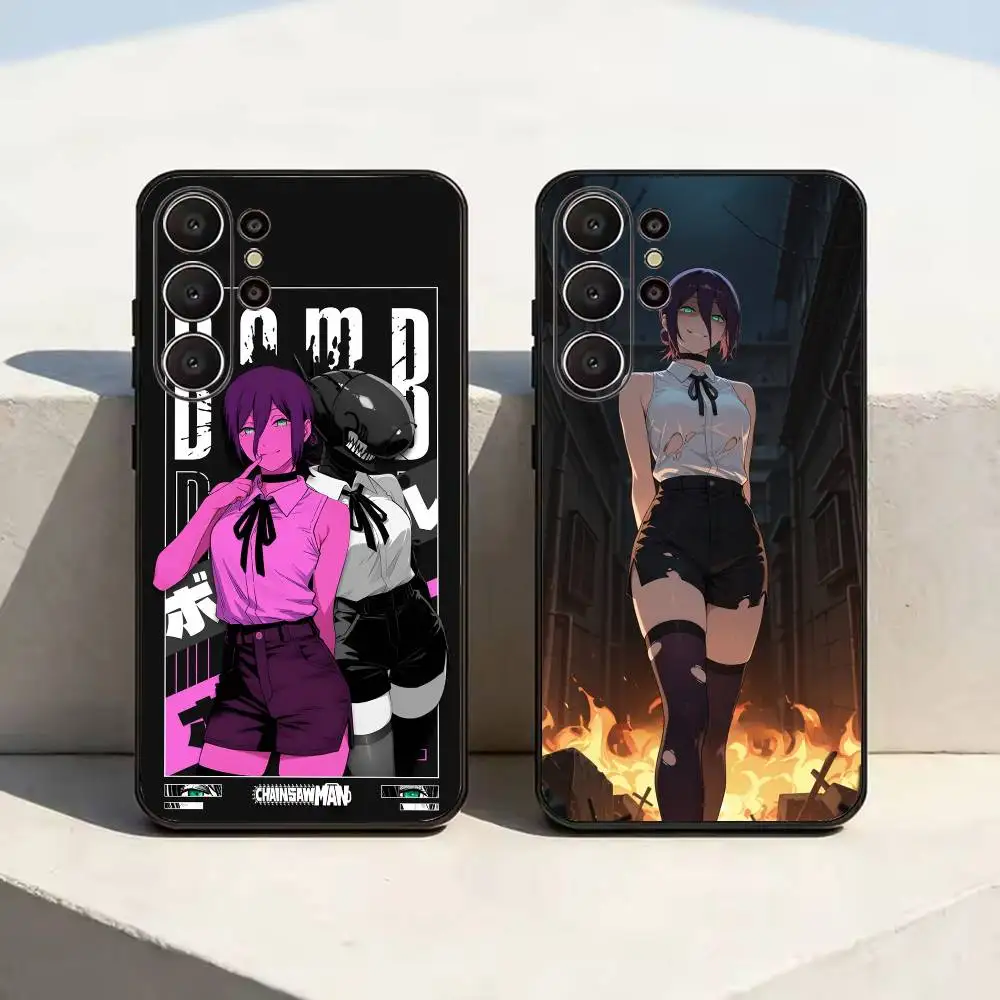 

Hot Anime-Chainsaw Man-Reze Phone Case For Samsung S26,S24,S21,S22,,Plus S23,S30,Ultra,S20,Fe,Black Soft Silicone