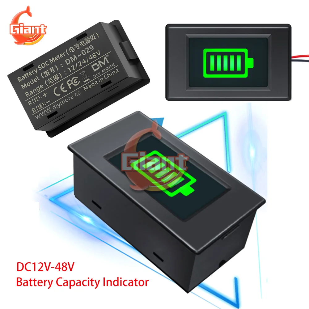 LEDディスプレイ付き電気テスター,リチウム電池付き電気テスター,高精度,DC12V-48V mAh,赤/緑