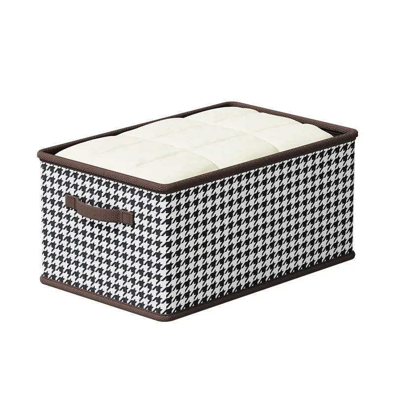 Thousand Bird Grid Clothes Pants Storage Box Household Wardrobe Layered Artifact Folding Organizing Basket Clothes Storage Boxes