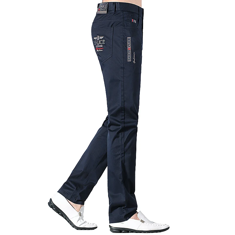 Pantalon mince Bruce & Shlavabo pour hommes, pantalon décontracté d'été coréen, marque de luxe, jambe droite, style adt, vêtements extensibles pour hommes, grand, nouveau