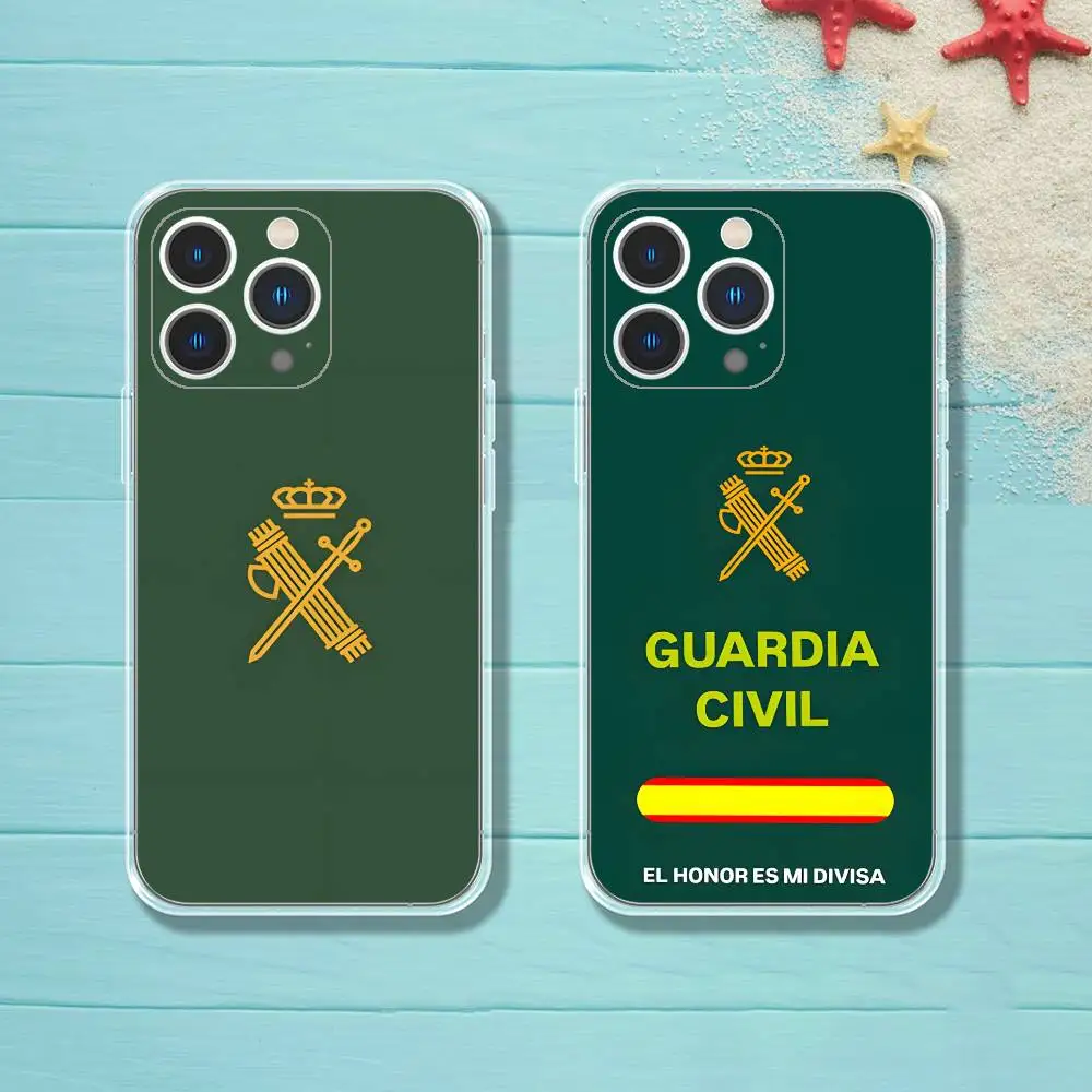 

Spanish Guard Civil Emblem Phone Case For iPhone 12,16,11,14,13,17,15 Plus,Pro,Max,Plus,E,Air,Mini Transparent Cover
