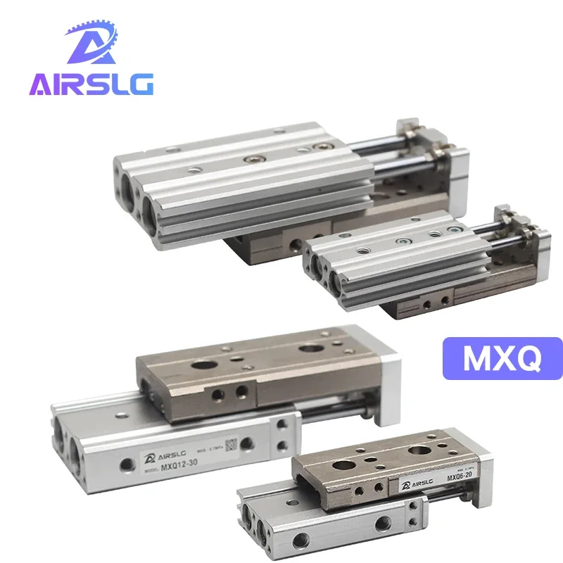 SMC Type dual rod Rail slide air pneumatic cylinder MXS12-100 MXQ16 MXS12L MXQ16L bore 12 16mm stroke 10-125mm slide cylinder