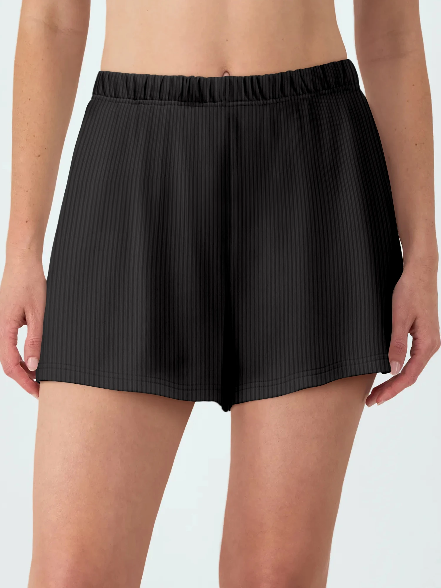 Effen kleur wijde pijpen shorts gedrapeerde hoge taille casual bovenkleding dames zomer dunne hotpants