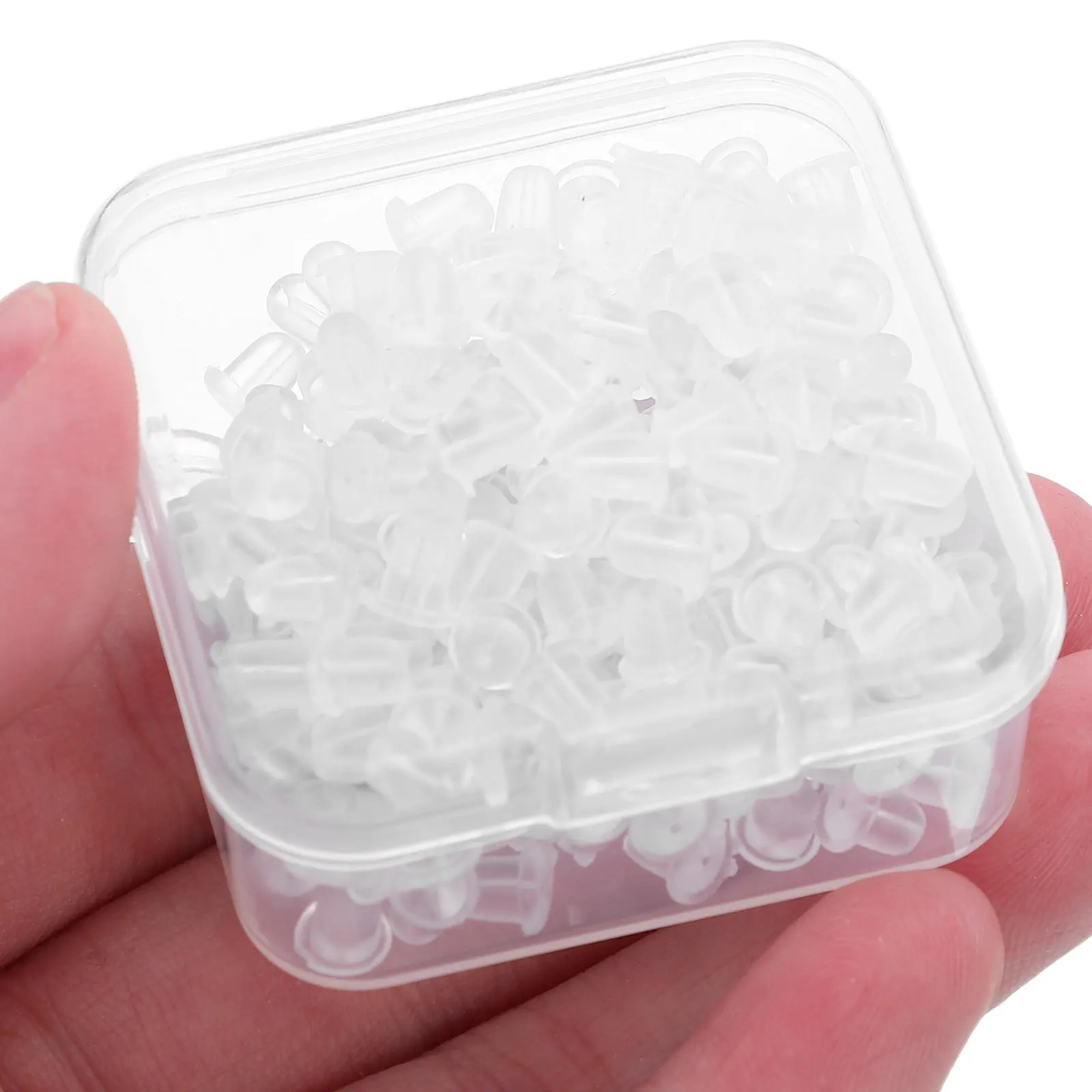 

10 коробок силиконовых заглушек для серег: прозрачные, мягкие, безопасные, сменные, для пусет, DIY, крючков, колец, стопперы для серег