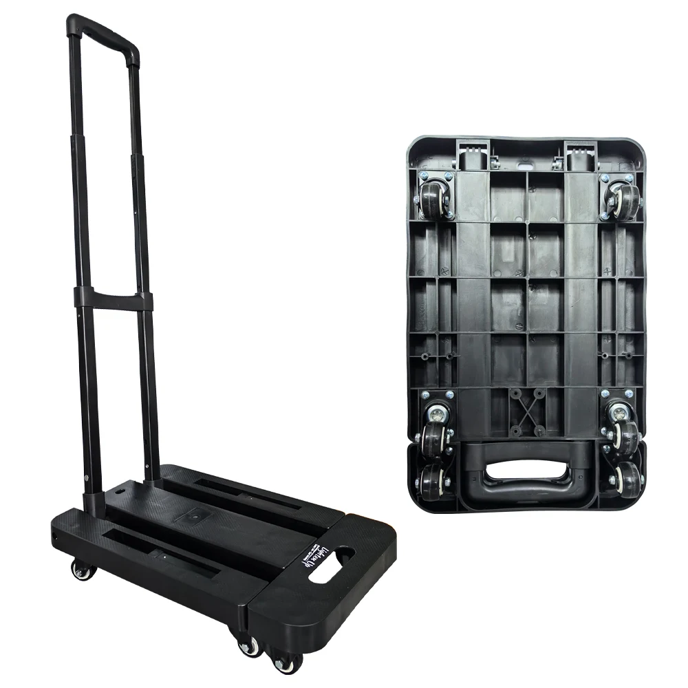 Foldable Hand-Pulled Portable 6-Wheel Small Shopping Cart Vegetable Buying Handheld Tricycle Storage Organization