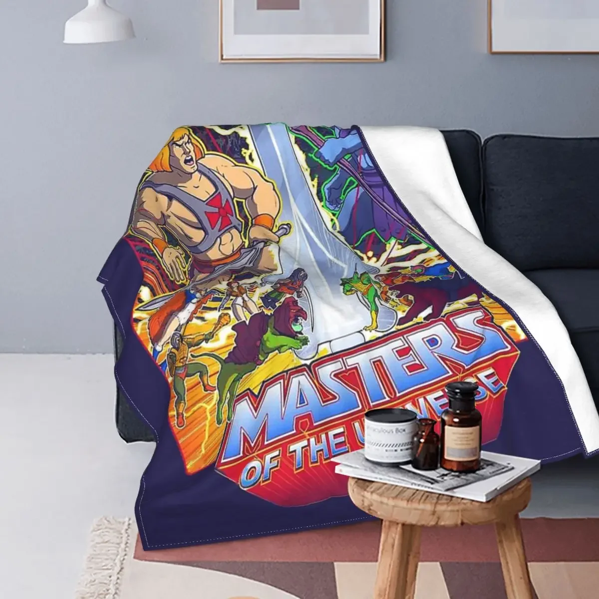 Masters Of The Universe Plush Blanket He Man Skeletor Heman 80s Cartoon Throw Blanket for Home Hotel Sofa 150*125cm Bedspread