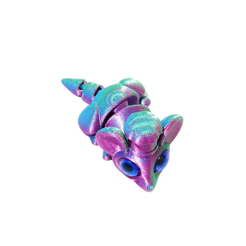 Figuras de ratón bonitas con estampado 3D de múltiples articulaciones de PLA, animales, Mini juguete sensorial en relieve, accesorios divertidos para el hogar, regalos para niños