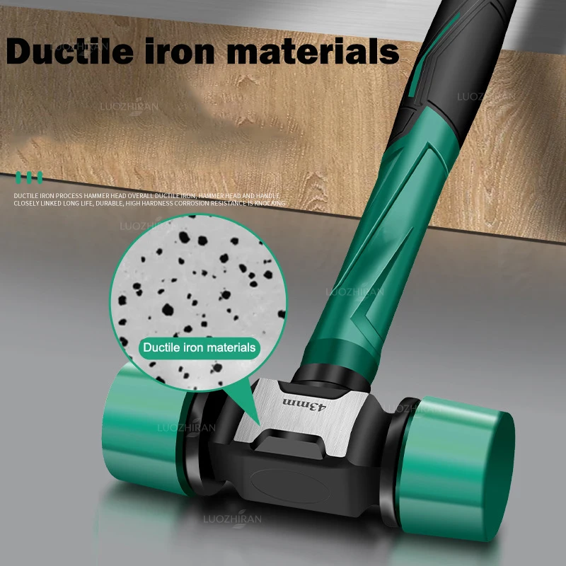 Industrial Rubber Installation Hammer TPU Double Head for Tile Floor Woodworking Furniture Assembly And Auto Repair Hand Tools ﻿