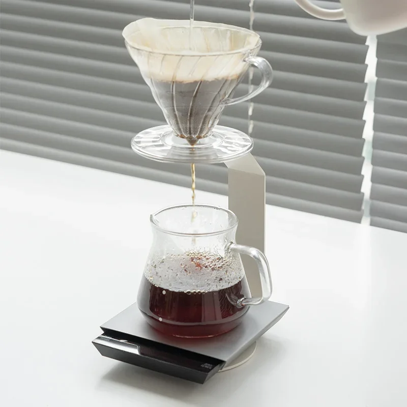 Hand Brewed Coffee Filter Cup Holder Stainless Steel Professional Household Filter Cup Stand With Silicone Anti-slip Mat